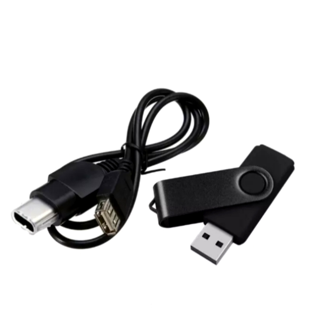 XBOX USB CABLE WITH (128 MB) USB FLASHDRIVE- Original Xbox Adapter -